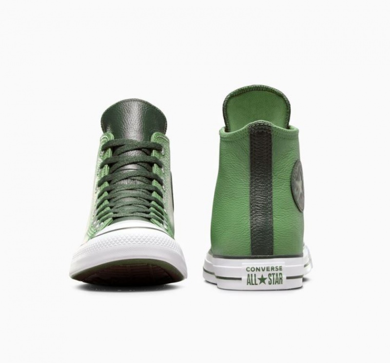 Light Green Converse Chuck Taylor All Star Leather Women's High Tops | NZ NWAUT7235