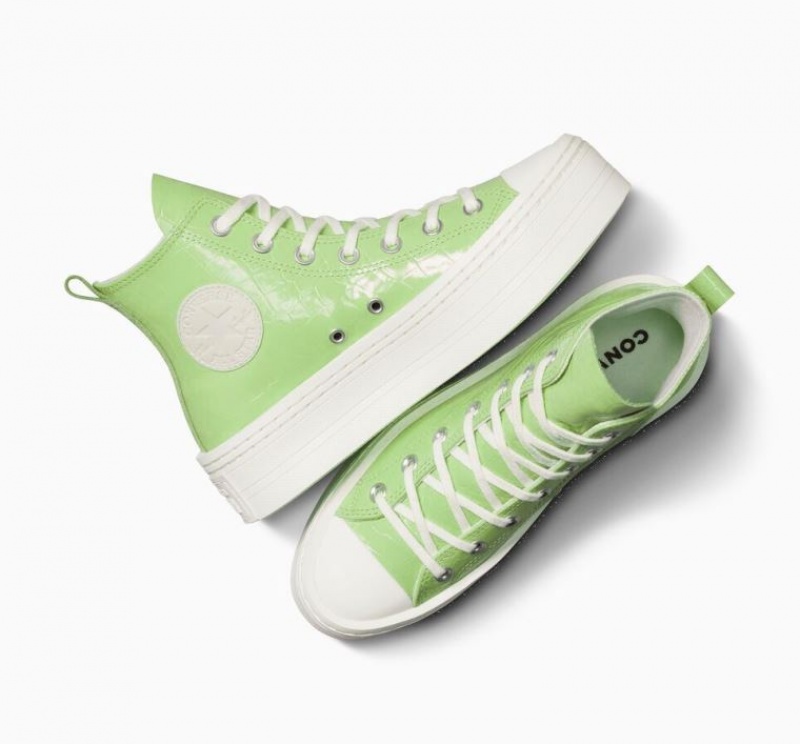 Light Green Converse Chuck Taylor All Star Modern Lift Embossed Women's Platform Sneakers | NZ WLDSH4650