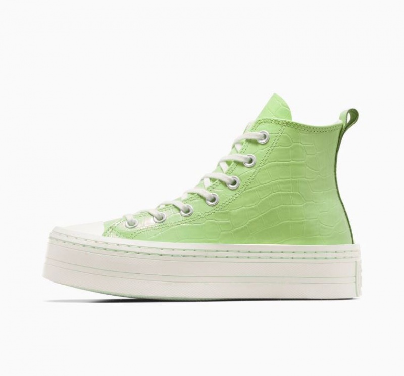 Light Green Converse Chuck Taylor All Star Modern Lift Embossed Women's Platform Sneakers | NZ WLDSH4650