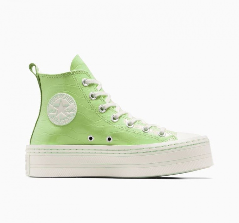 Light Green Converse Chuck Taylor All Star Modern Lift Embossed Women\'s Platform Sneakers | NZ WLDSH4650