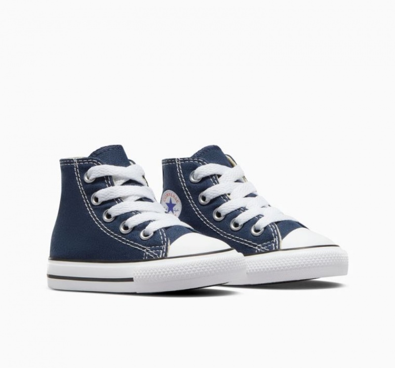 Navy Converse Chuck Taylor All Star Kids' High Tops | NZ FQPMU6857