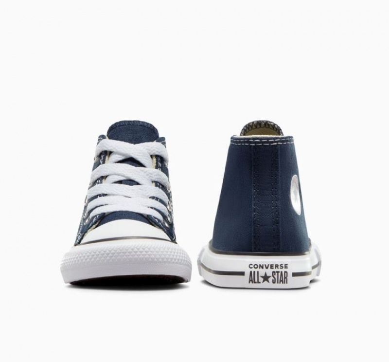 Navy Converse Chuck Taylor All Star Kids' High Tops | NZ FQPMU6857