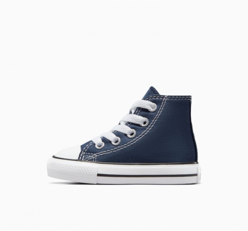 Navy Converse Chuck Taylor All Star Kids' High Tops | NZ FQPMU6857