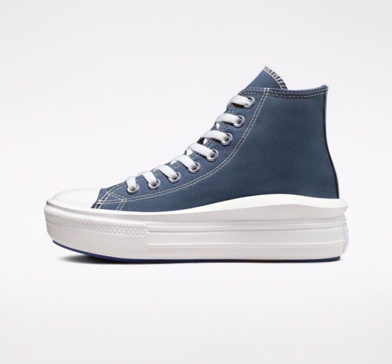 Navy Converse Chuck Taylor All Star Move Women's Platform Sneakers | NZ HEZUP8291