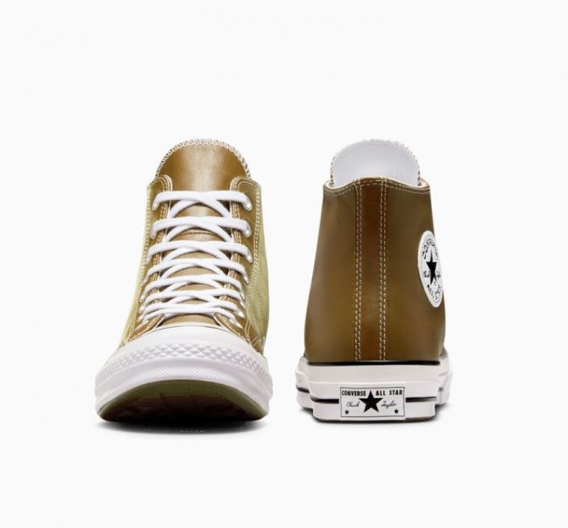 Olive Converse Chuck 70 Surplus Leather Men's High Tops | NZ SGAUJ1305