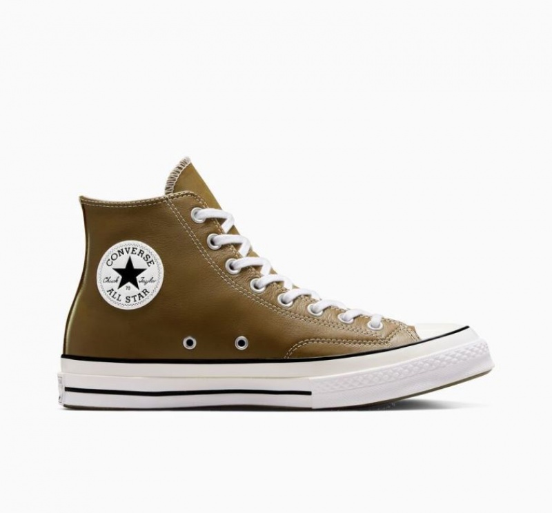 Olive Converse Chuck 70 Surplus Leather Men\'s High Tops | NZ SGAUJ1305