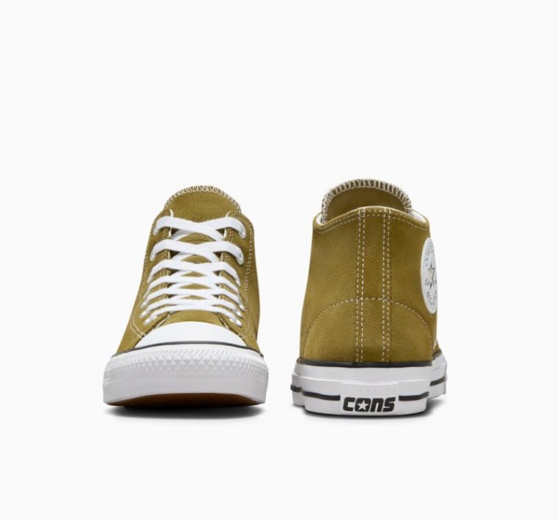 Olive Converse Chuck Taylor All Star Pro Suede Women's Skate Shoes | NZ NWZMV9243