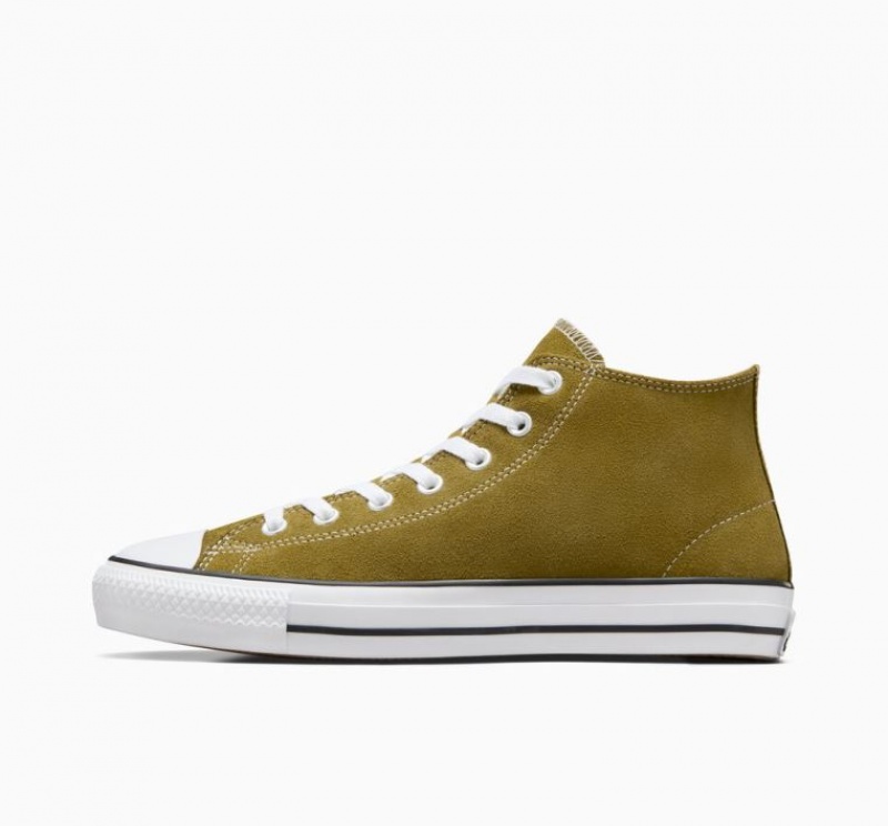 Olive Converse Chuck Taylor All Star Pro Suede Women's Skate Shoes | NZ NWZMV9243