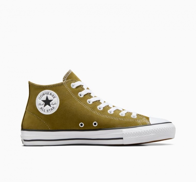 Olive Converse Chuck Taylor All Star Pro Suede Women\'s Skate Shoes | NZ NWZMV9243