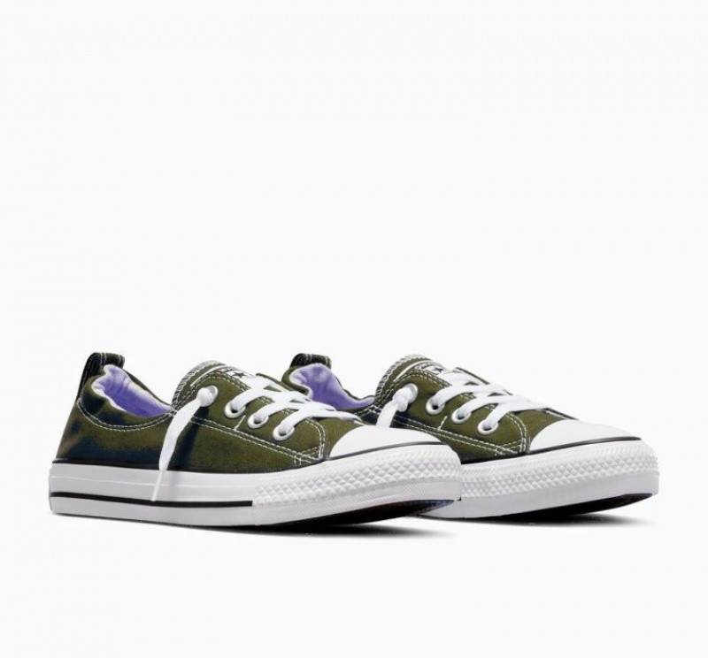 Olive Converse Chuck Taylor All Star Shoreline Slip Women's Low Tops | NZ LZDFQ6951