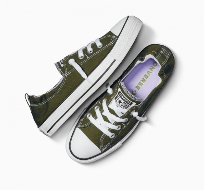 Olive Converse Chuck Taylor All Star Shoreline Slip Women's Low Tops | NZ LZDFQ6951