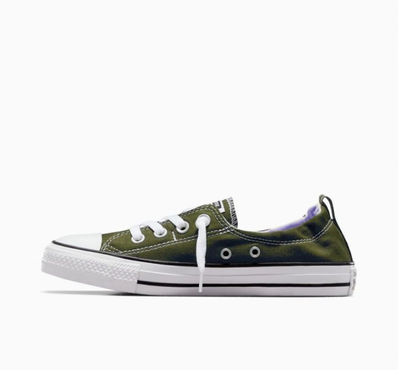 Olive Converse Chuck Taylor All Star Shoreline Slip Women's Low Tops | NZ LZDFQ6951