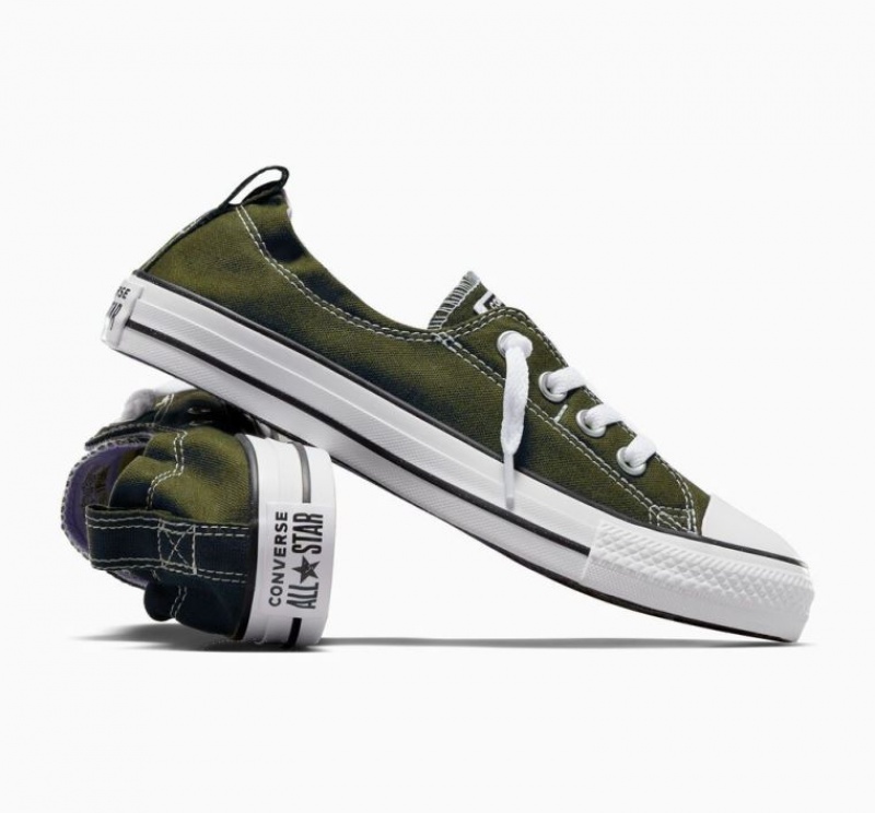 Olive Converse Chuck Taylor All Star Shoreline Slip Women's Low Tops | NZ LZDFQ6951