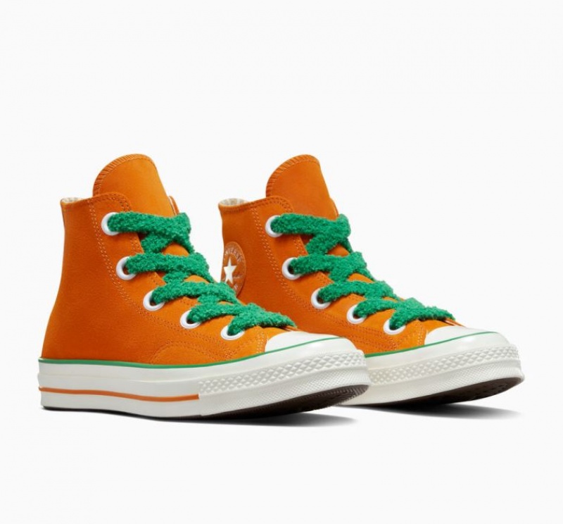 Orange Converse X Wonka Chuck 70 Oompa Loompa Men's High Tops | NZ RVLTU6934