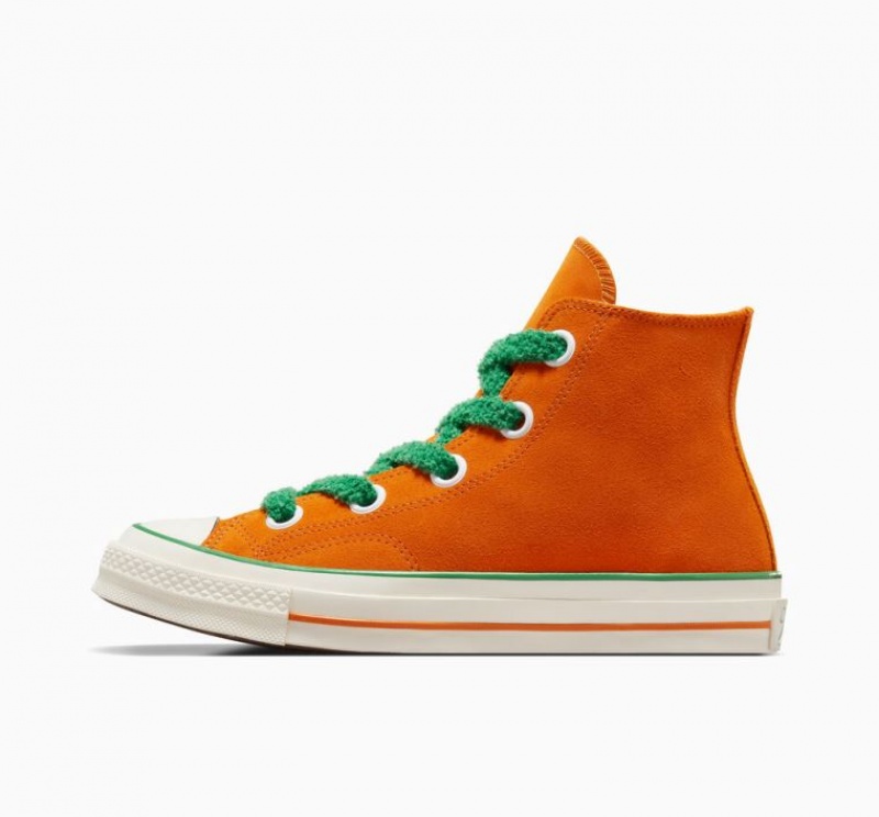 Orange Converse X Wonka Chuck 70 Oompa Loompa Men's High Tops | NZ RVLTU6934