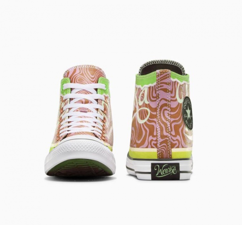 Orange Converse X Wonka Chuck Taylor All Star Swirl Men's High Tops | NZ BNKFO7618