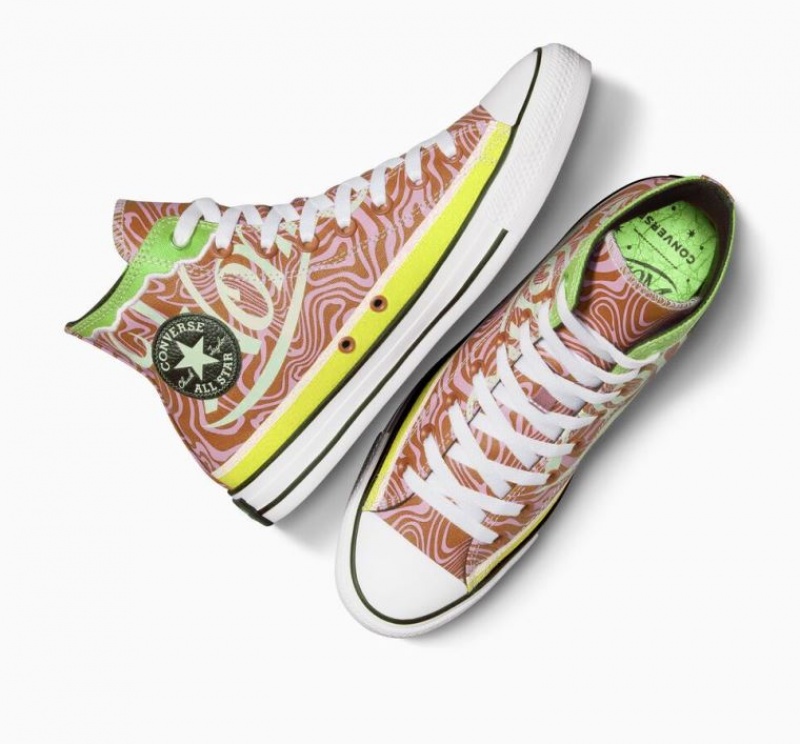 Orange Converse X Wonka Chuck Taylor All Star Swirl Men's High Tops | NZ BNKFO7618