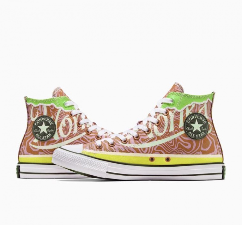 Orange Converse X Wonka Chuck Taylor All Star Swirl Men's High Tops | NZ BNKFO7618