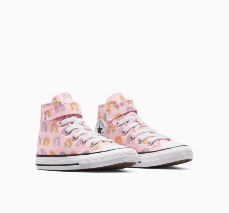 Pink Converse Chuck Taylor All Star Easy-on Rainbows Kids' High Tops | NZ HPLZM6810