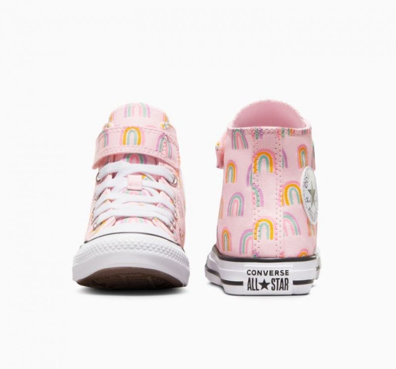 Pink Converse Chuck Taylor All Star Easy-on Rainbows Kids' High Tops | NZ HPLZM6810