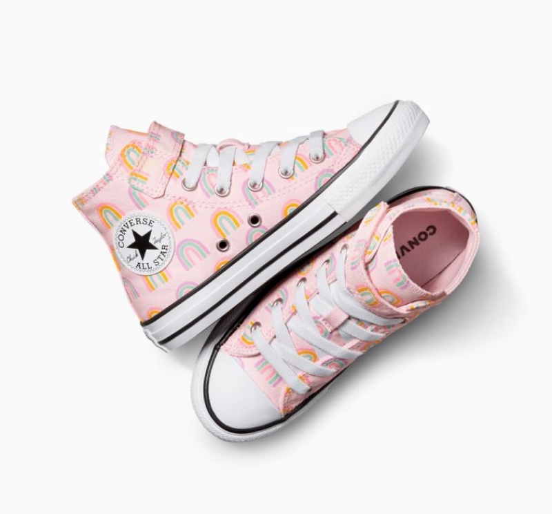 Pink Converse Chuck Taylor All Star Easy-on Rainbows Kids' High Tops | NZ HPLZM6810