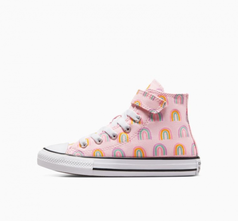 Pink Converse Chuck Taylor All Star Easy-on Rainbows Kids' High Tops | NZ HPLZM6810