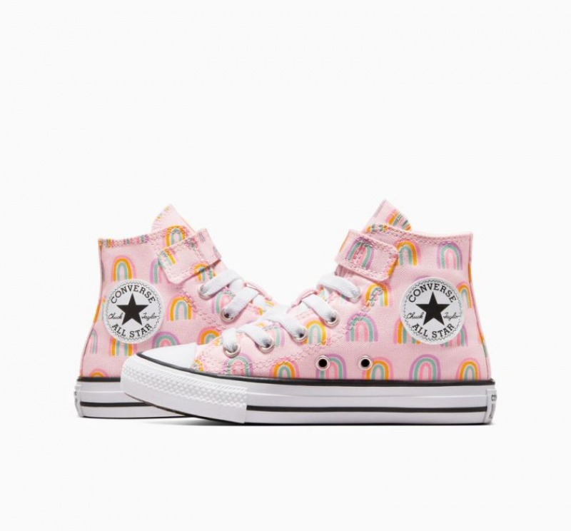 Pink Converse Chuck Taylor All Star Easy-on Rainbows Kids' High Tops | NZ HPLZM6810