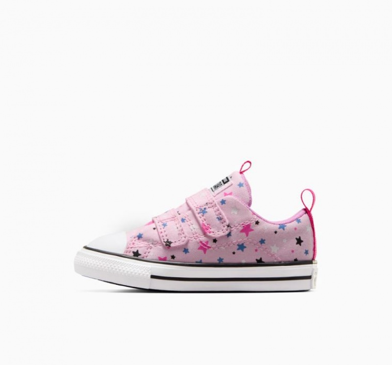 Pink Converse Chuck Taylor All Star Easy On Sparkle Kids' Low Tops | NZ BTYSH8034