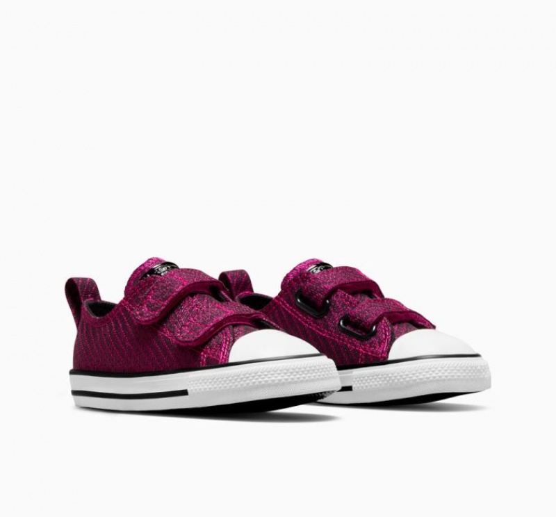 Pink Converse Chuck Taylor All Star Easy On Sparkle Kids' Low Tops | NZ OAETX8961