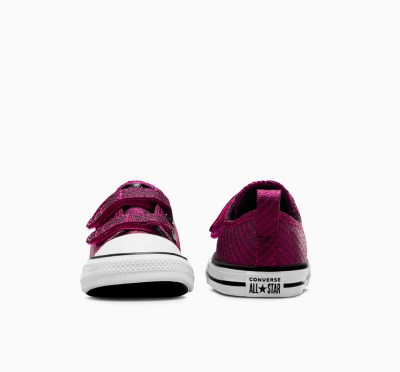 Pink Converse Chuck Taylor All Star Easy On Sparkle Kids' Low Tops | NZ OAETX8961