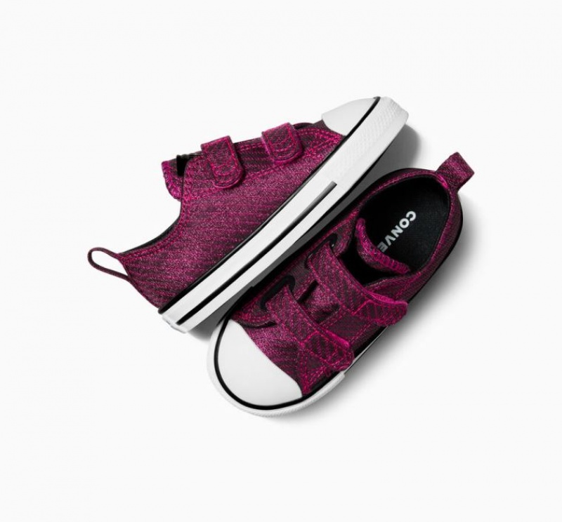 Pink Converse Chuck Taylor All Star Easy On Sparkle Kids' Low Tops | NZ OAETX8961