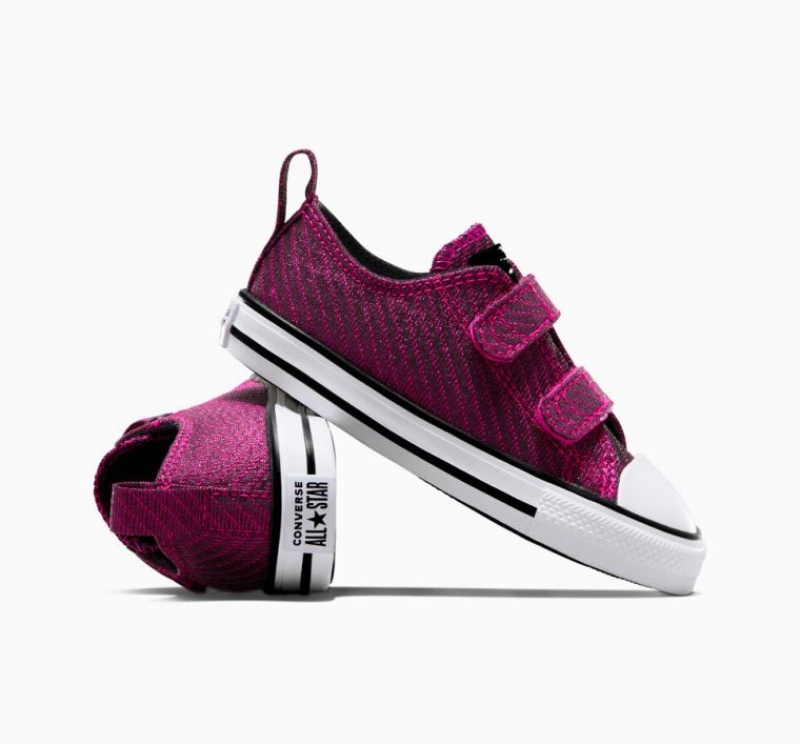 Pink Converse Chuck Taylor All Star Easy On Sparkle Kids' Low Tops | NZ OAETX8961