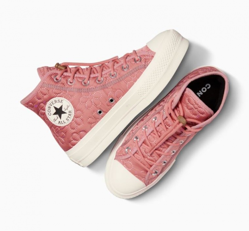 Pink Converse Chuck Taylor All Star Lift Quilted Women's Platform Sneakers | NZ UGXPT9825