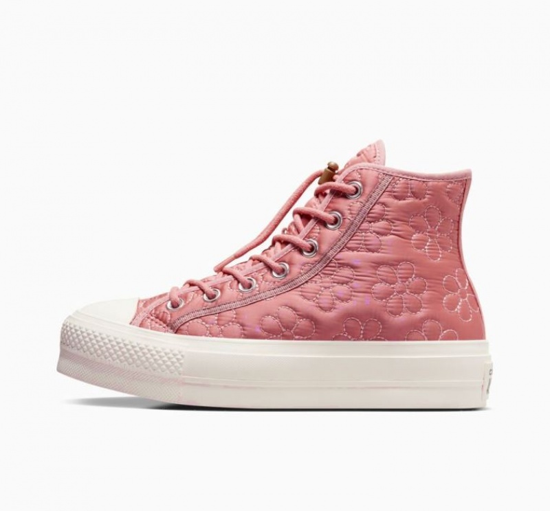 Pink Converse Chuck Taylor All Star Lift Quilted Women's Platform Sneakers | NZ UGXPT9825