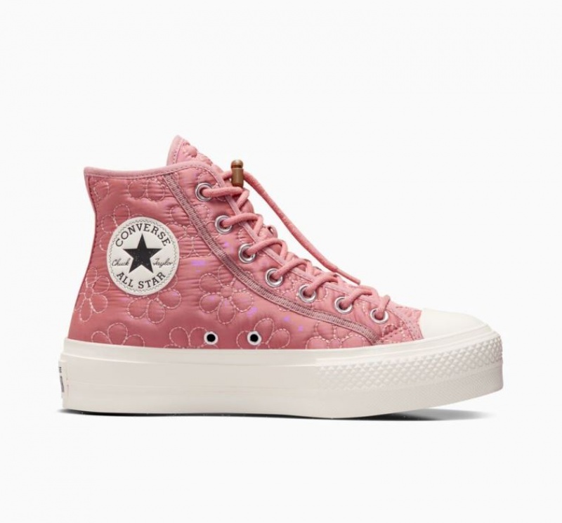 Pink Converse Chuck Taylor All Star Lift Quilted Women\'s Platform Sneakers | NZ UGXPT9825