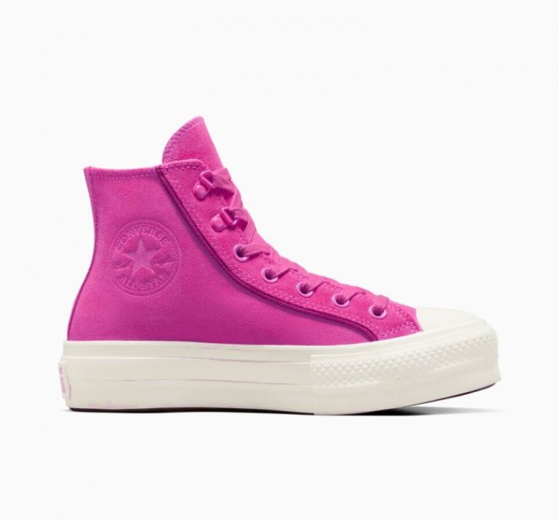 Pink Converse Chuck Taylor All Star Lift Suede Women\'s Platform Sneakers | NZ GCRFW6290