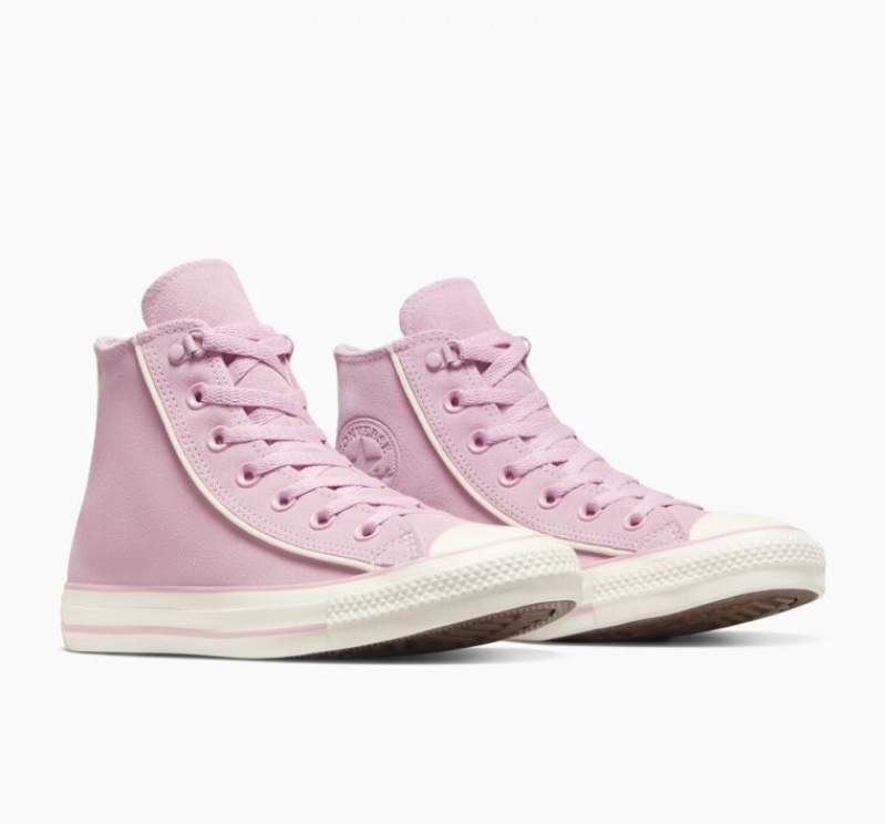 Pink Converse Chuck Taylor All Star Suede Women's High Tops | NZ SXANT6057