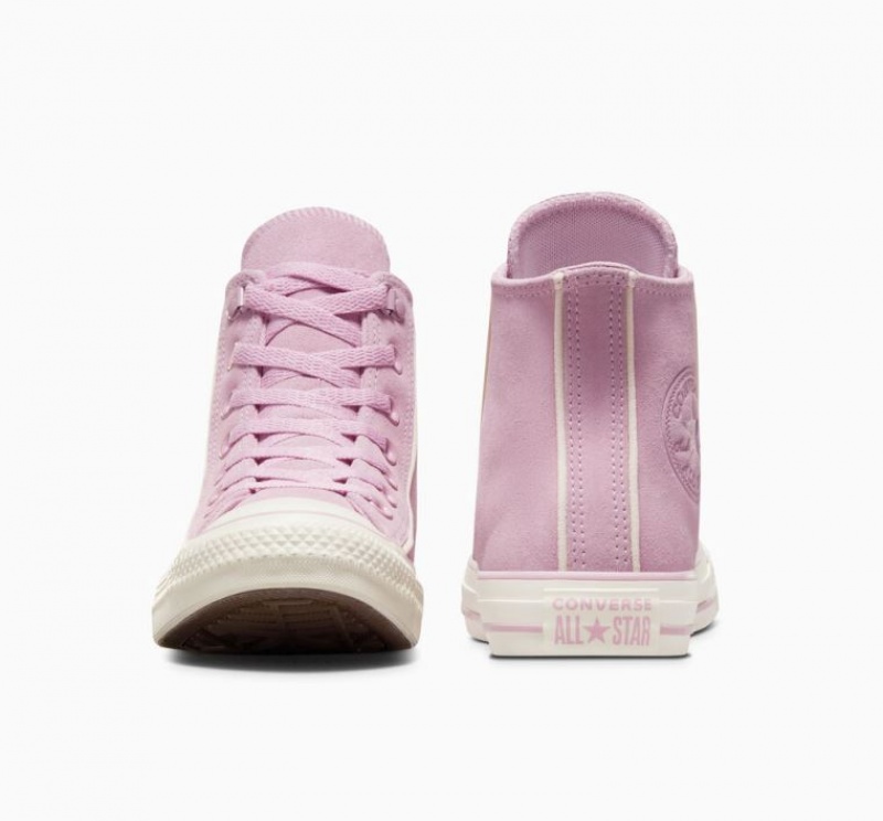 Pink Converse Chuck Taylor All Star Suede Women's High Tops | NZ SXANT6057