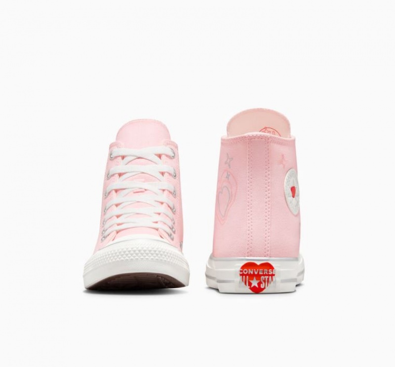 Pink Converse Chuck Taylor All Star Y2K Heart Kids' High Tops | NZ KSCIT1804