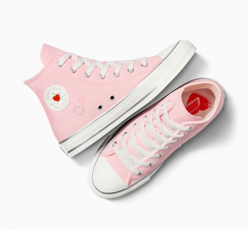 Pink Converse Chuck Taylor All Star Y2K Heart Kids' High Tops | NZ KSCIT1804