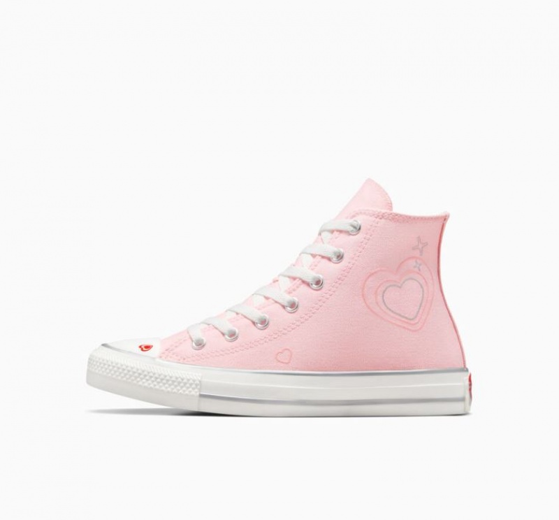 Pink Converse Chuck Taylor All Star Y2K Heart Kids' High Tops | NZ KSCIT1804