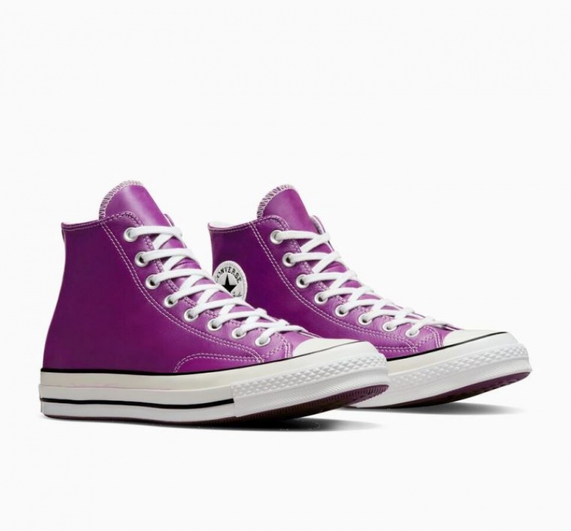 Purple Converse Chuck 70 Surplus Leather Men's High Tops | NZ PXWTG0915