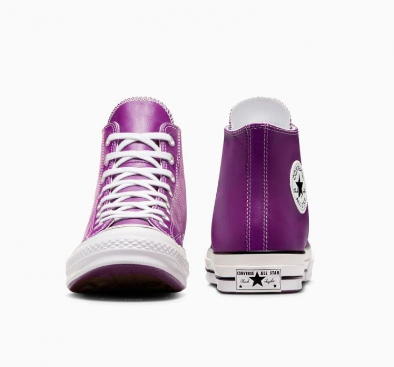 Purple Converse Chuck 70 Surplus Leather Men's High Tops | NZ PXWTG0915