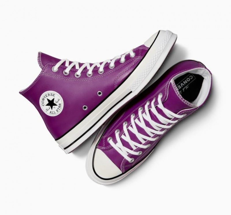 Purple Converse Chuck 70 Surplus Leather Men's High Tops | NZ PXWTG0915