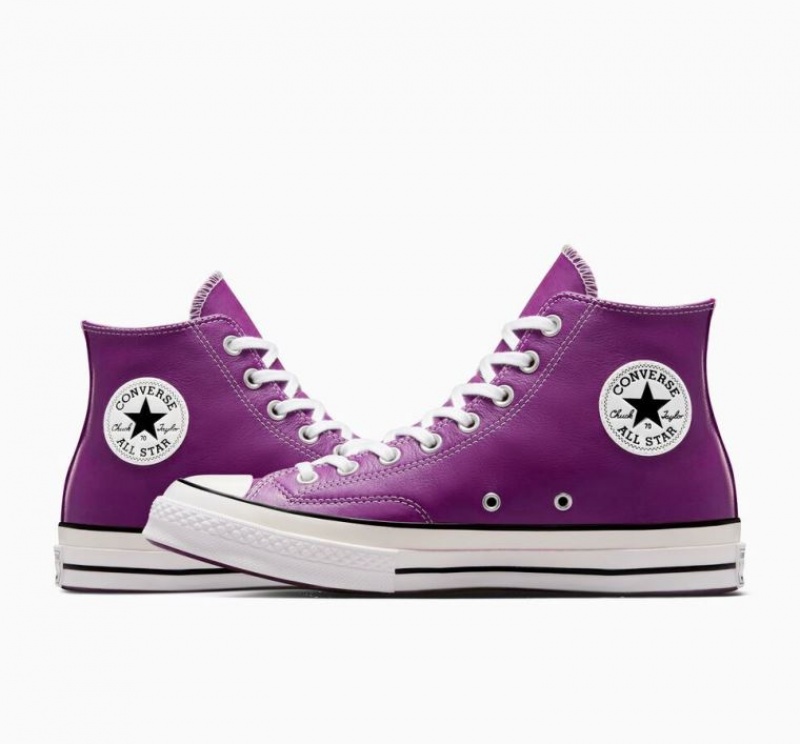 Purple Converse Chuck 70 Surplus Leather Men's High Tops | NZ PXWTG0915