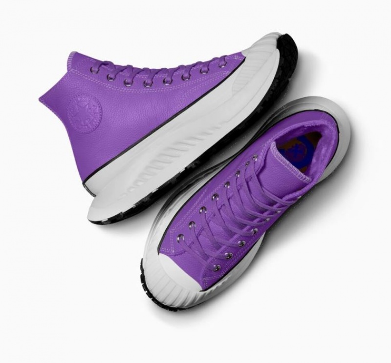 Purple Converse Chuck Taylor 70 At-cx Leather Men's High Tops | NZ KMTXC1940