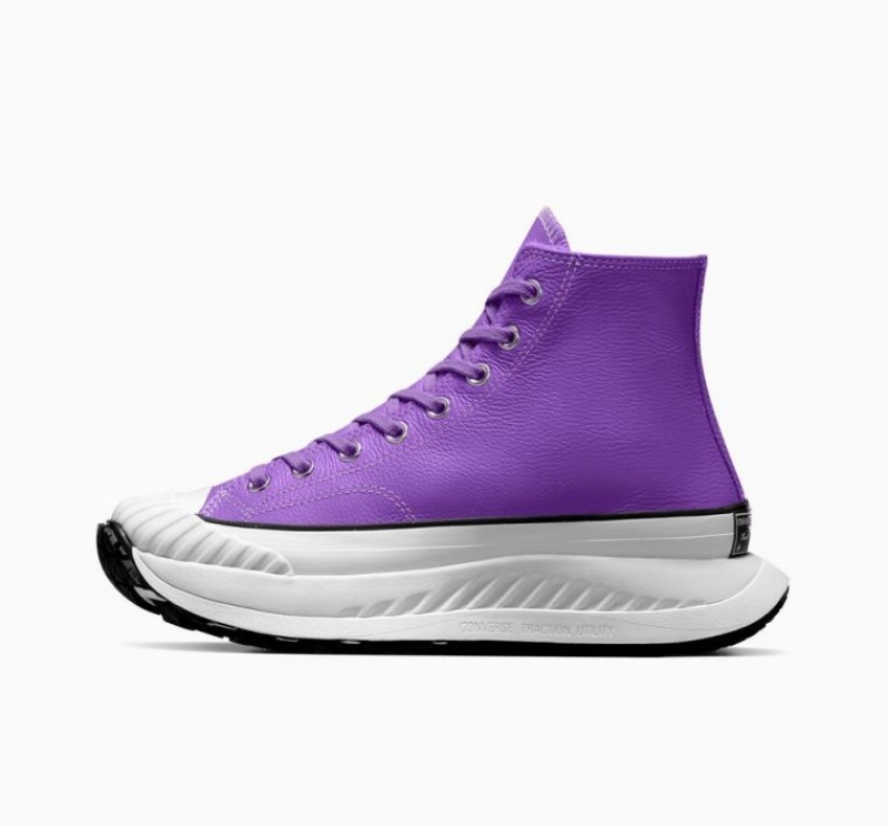 Purple Converse Chuck Taylor 70 At-cx Leather Men's High Tops | NZ KMTXC1940