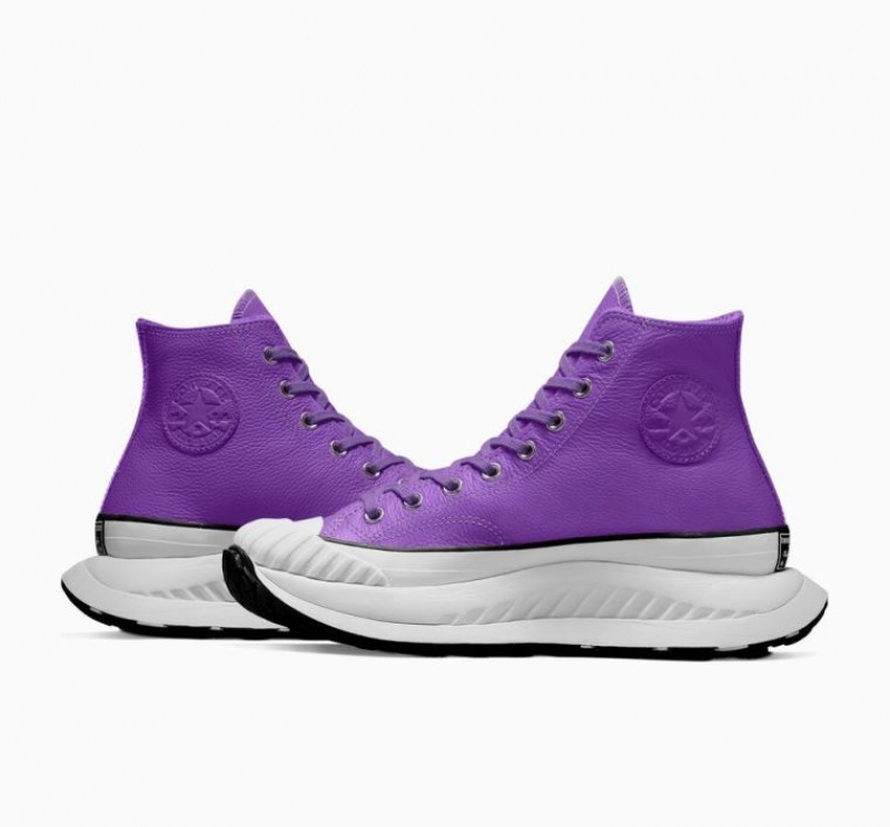 Purple Converse Chuck Taylor 70 At-cx Leather Men's High Tops | NZ KMTXC1940