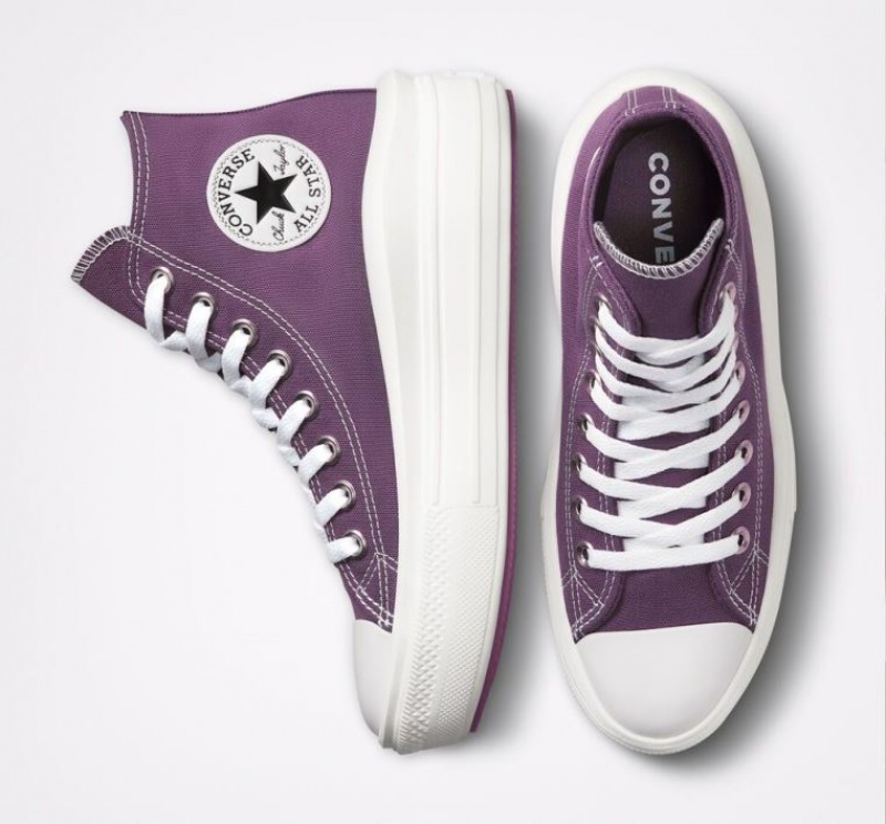 Purple Converse Chuck Taylor All Star Move Women's Platform Sneakers | NZ HELDV4736