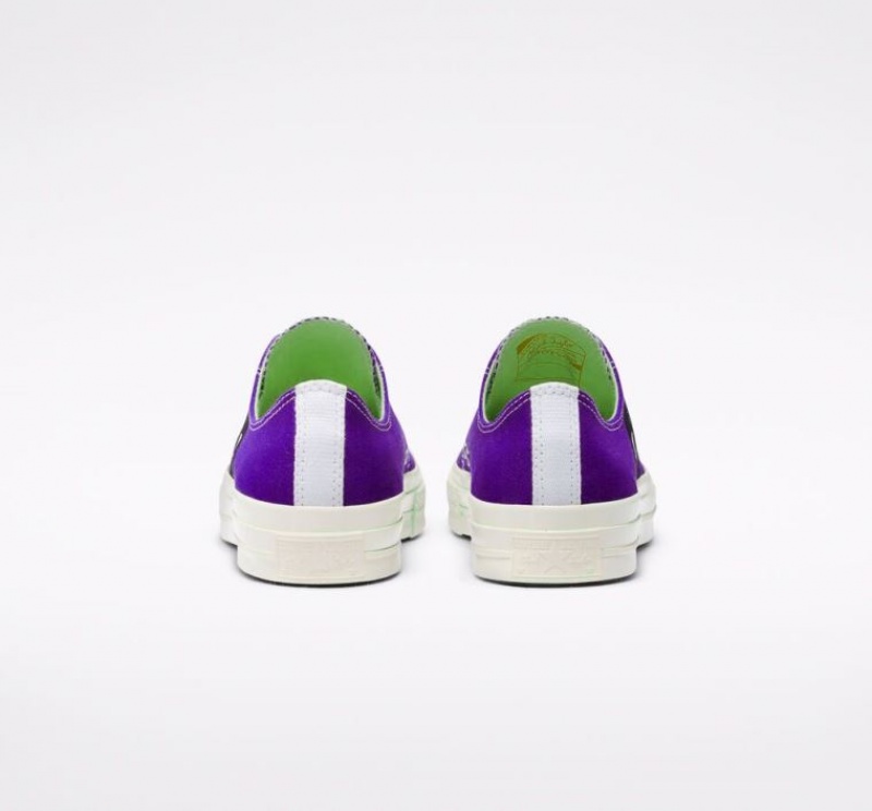 Purple Converse X Comme Des Garçons Play Chuck 70 Men's Low Tops | NZ SRZDW6189